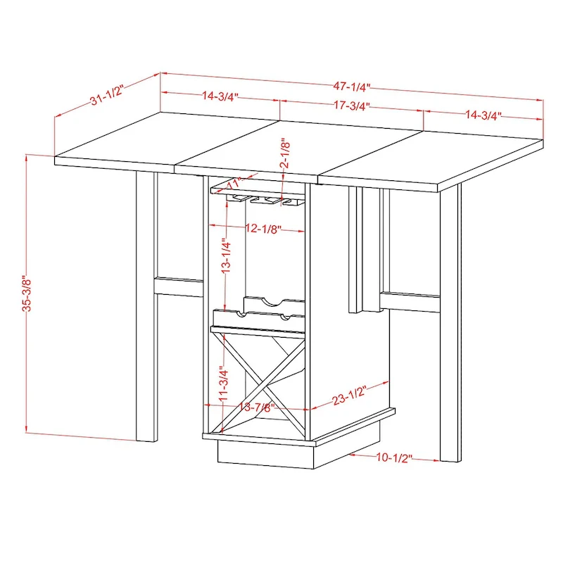 Farmhouse White Wood Drop Leaf 5-Piece Counter Height Dining Table Set by Furniture of America