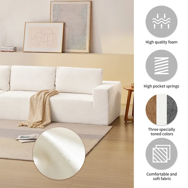 147 Modular Sectional Sofa,L Shaped Wide Seat Couch,Free Combination