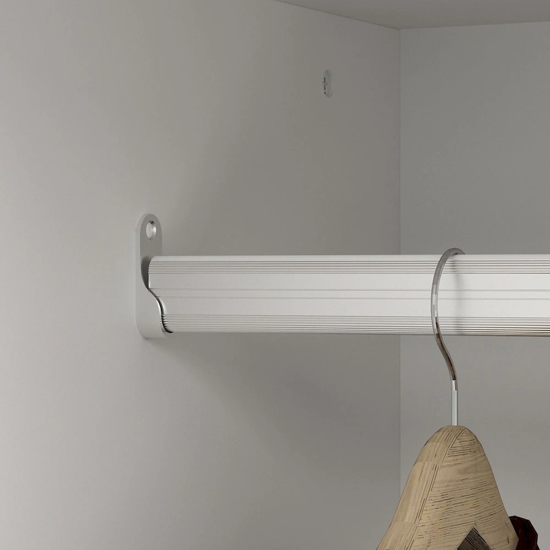 Home Traditional 2 Drawer Freestanding Wood Armoire in White Lacquer - 63Wx71.3