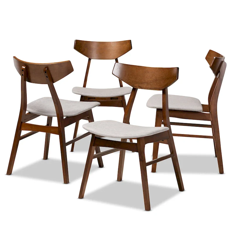Mid-Century Modern Transitional 4-Piece Dining Chair Set