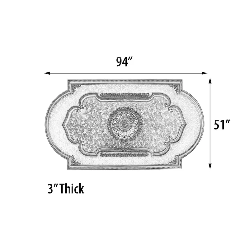 Blanco Rectangular Chandelier Ceiling Medallion 94 inches