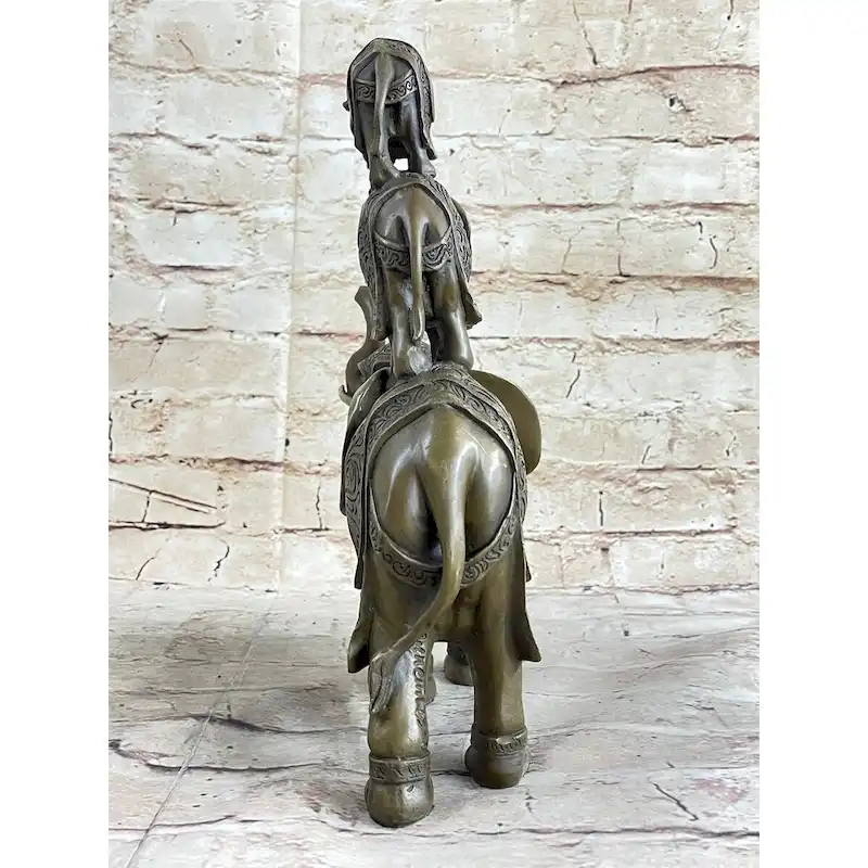 Stacked 3 Lucky Imitative Elephants Bronze Metal Statue Sculpture Figurine 12 Inches X 12 Inches