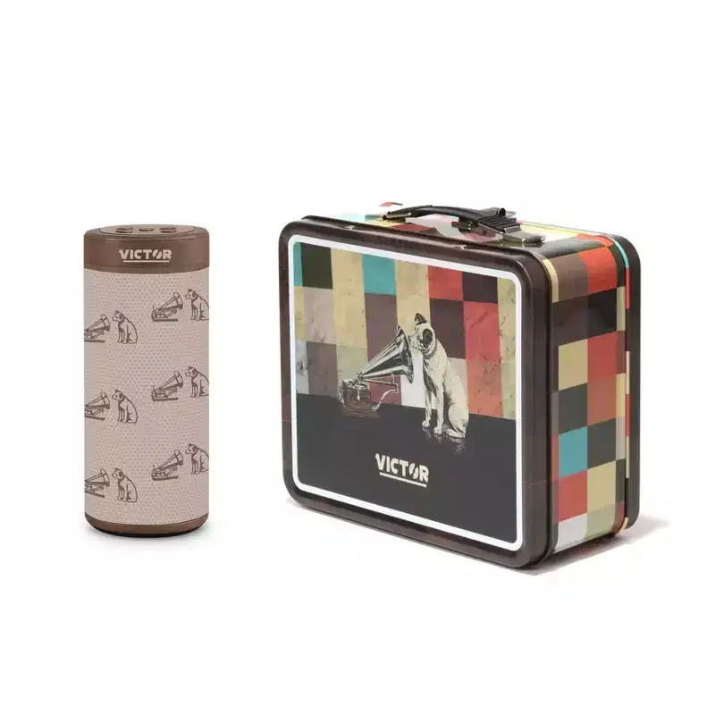 Victor VAS-3004 Bluetooth Speaker with TWS Pairing, Built-in Phone Holder, 3-Hour Battery Life  Portable Wireless Audio, Bonus Pack Includes Retro