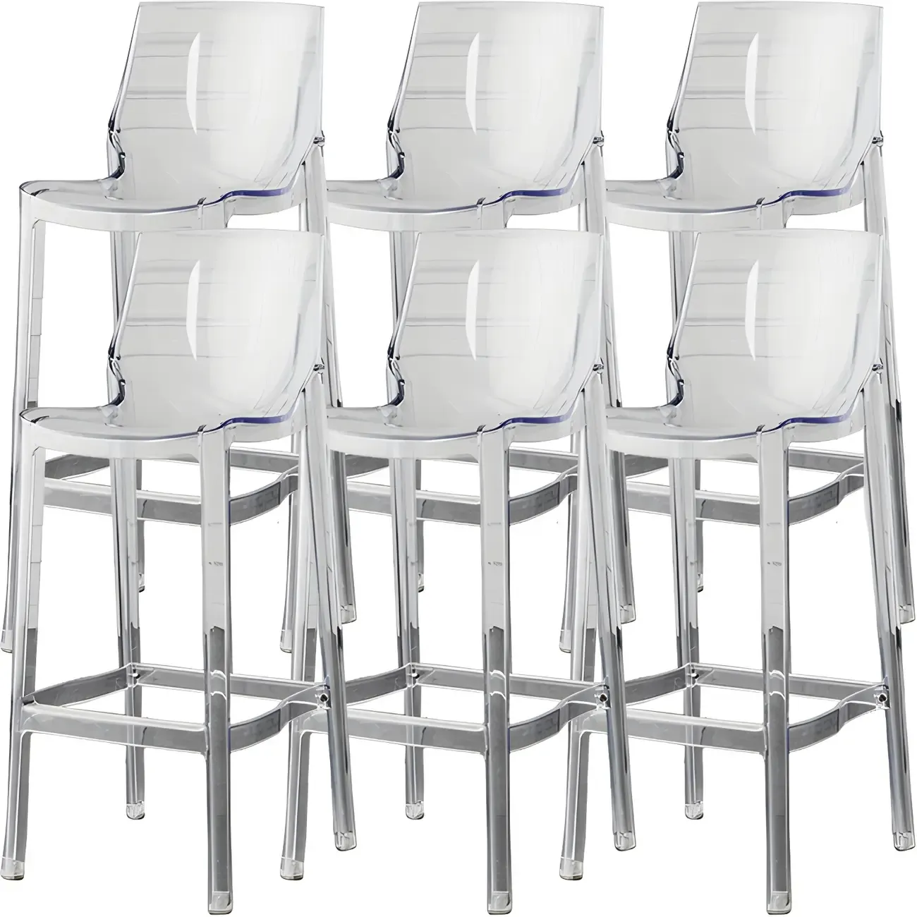 Modern Acrylic Transparent Chic Rectangle Durable Bar Stool