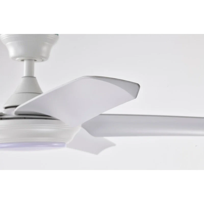 Aisling Modern White Lighted Ceilng Fan 5-Blades LED Remote Control