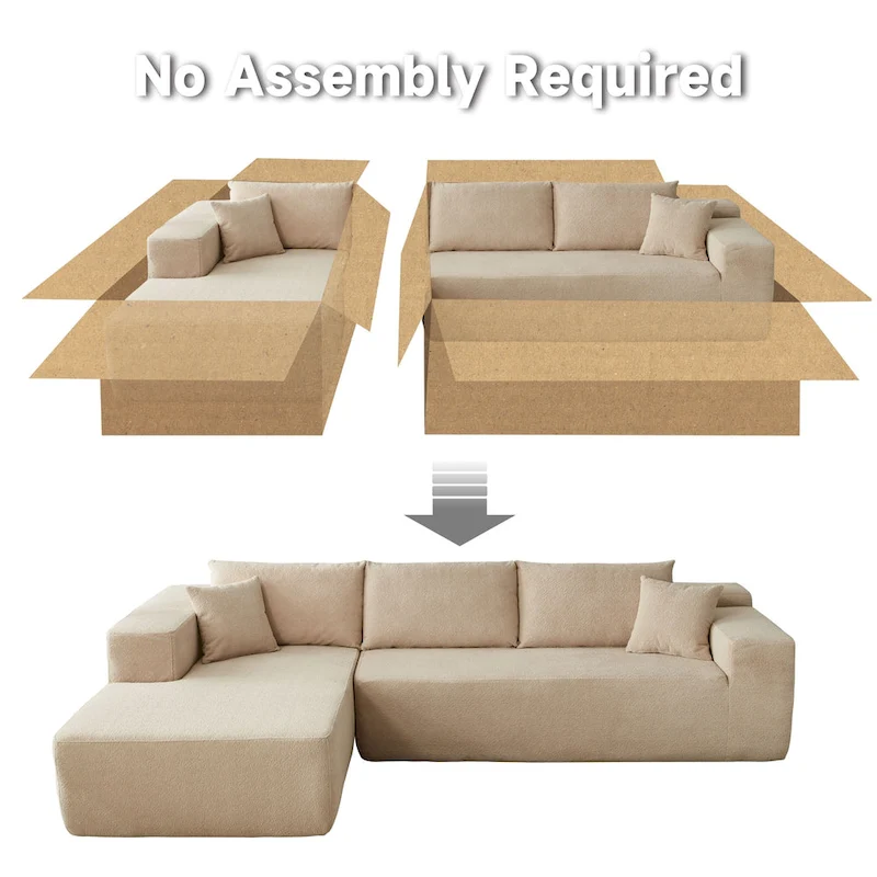 HOOOWOOO Modern L-shaped Modular Sectional Sofa with Chaise