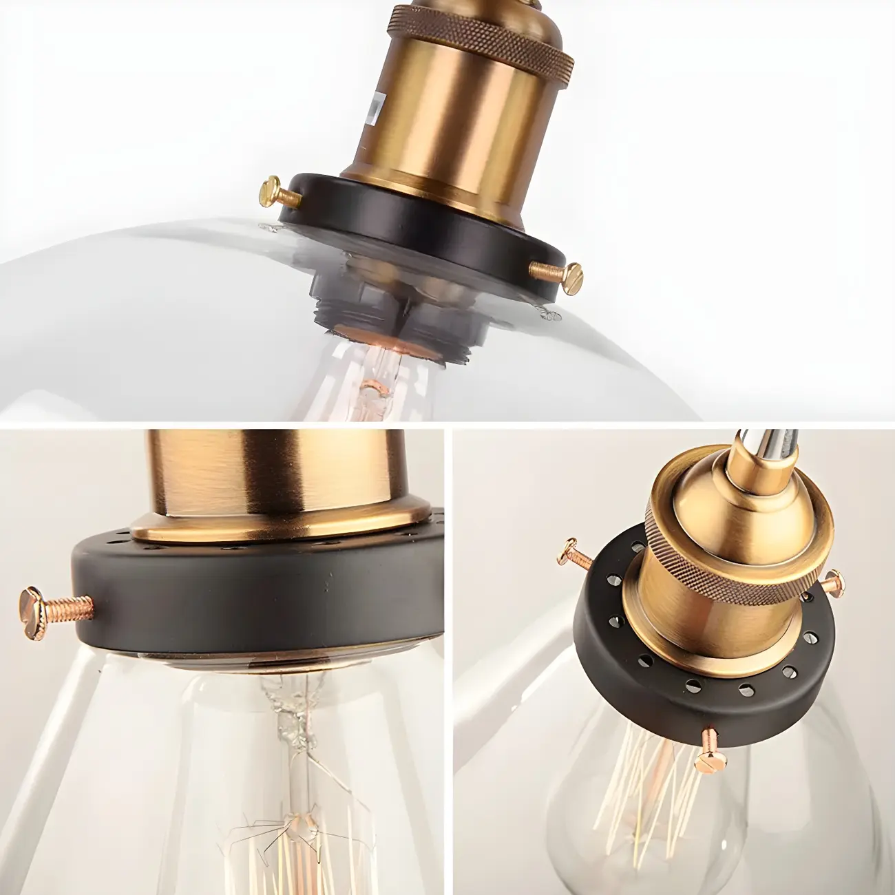 Industrial Geometric Clear Glass Lampshade Kitchen 1-light Pendant Light