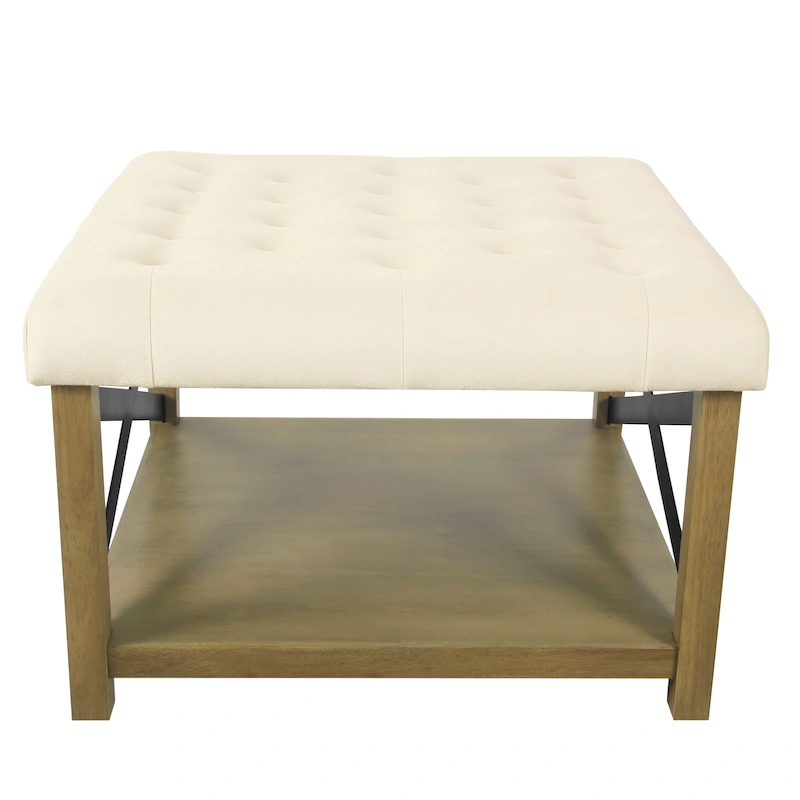 HomePop Tufted Top square cocktail Ottoman