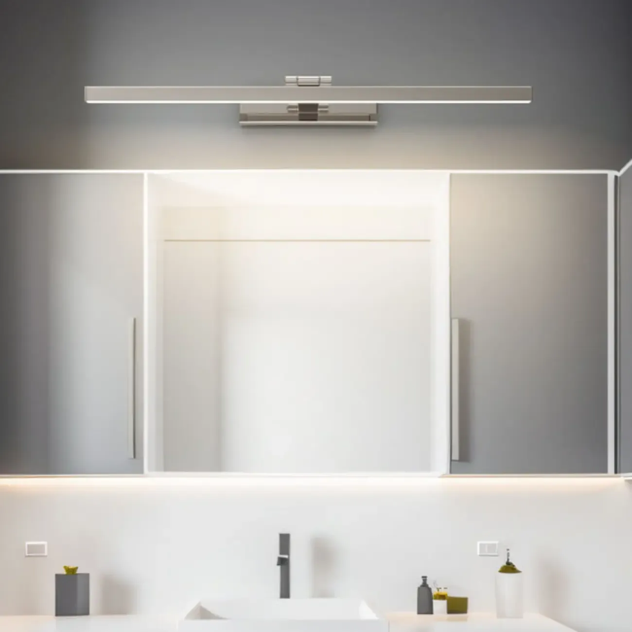 White Linear LED Wall-Mounted Vanity Light with Modern Style