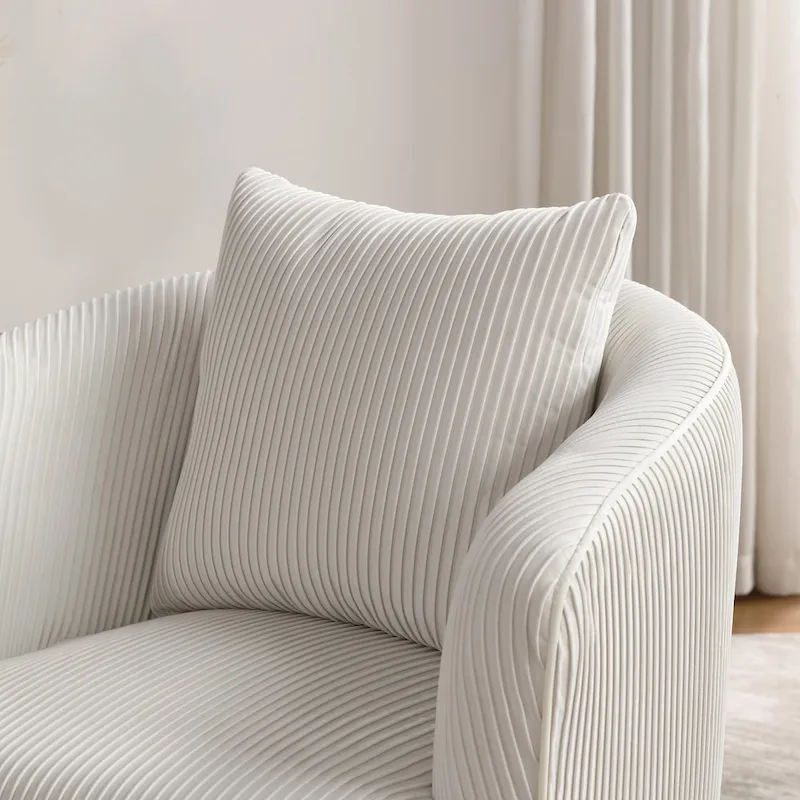 Velvet Barrel Accent Chairs with Golden Legs Set of 2