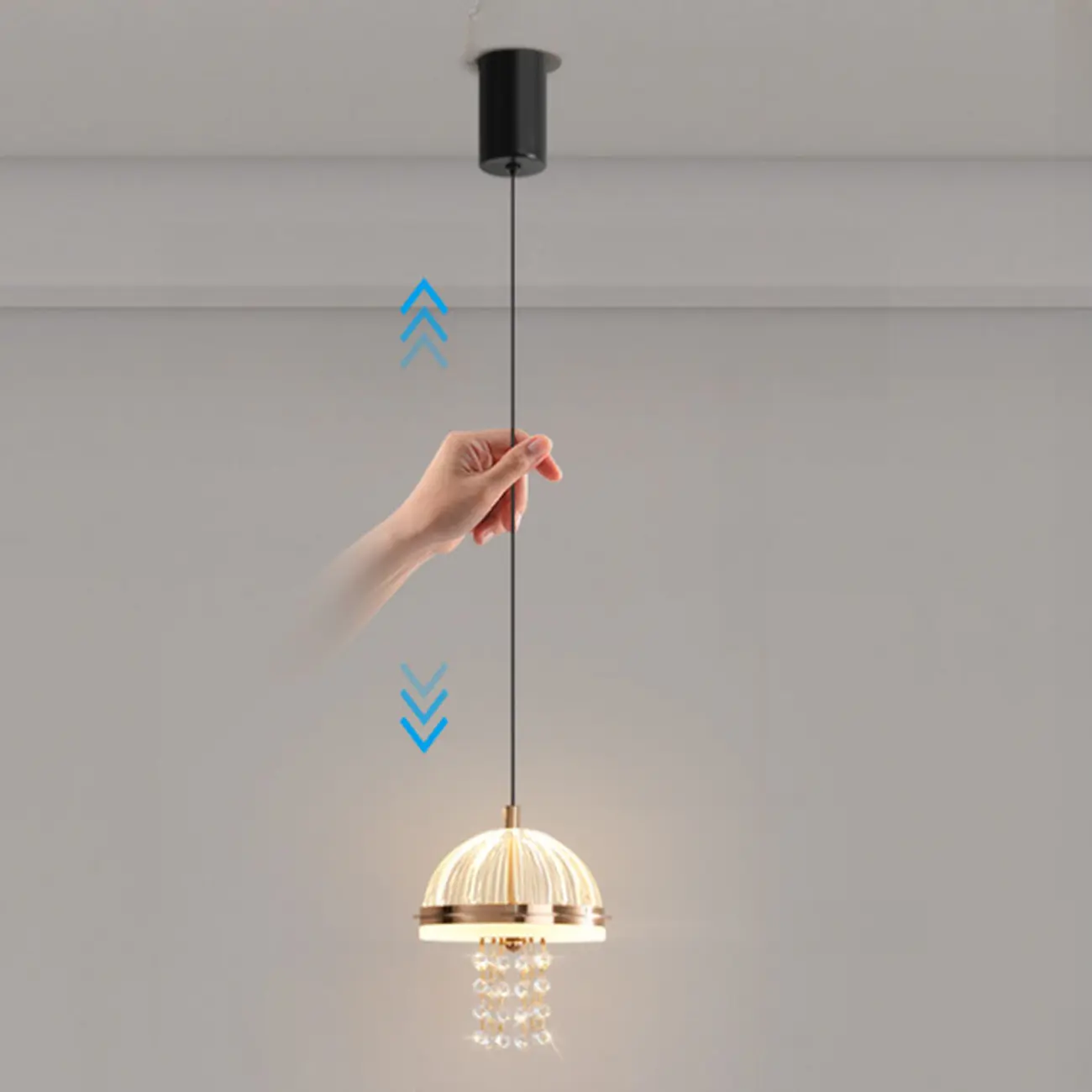 Mini Adjustable Clear Acrylic LED Dining Pendant Light