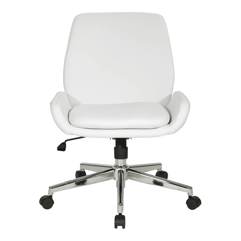 Office Chair with Faux Leather and Chrome Finish Base