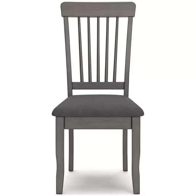 Signature Design by Ashley Shullden Casual Dining Room Side Chair with Spindle Back, Set of 2, Gray