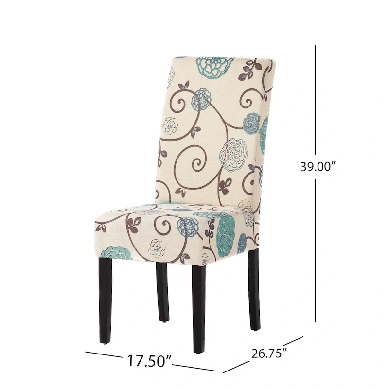 Patterned Upholstered Dining Chairs (Set of 4)