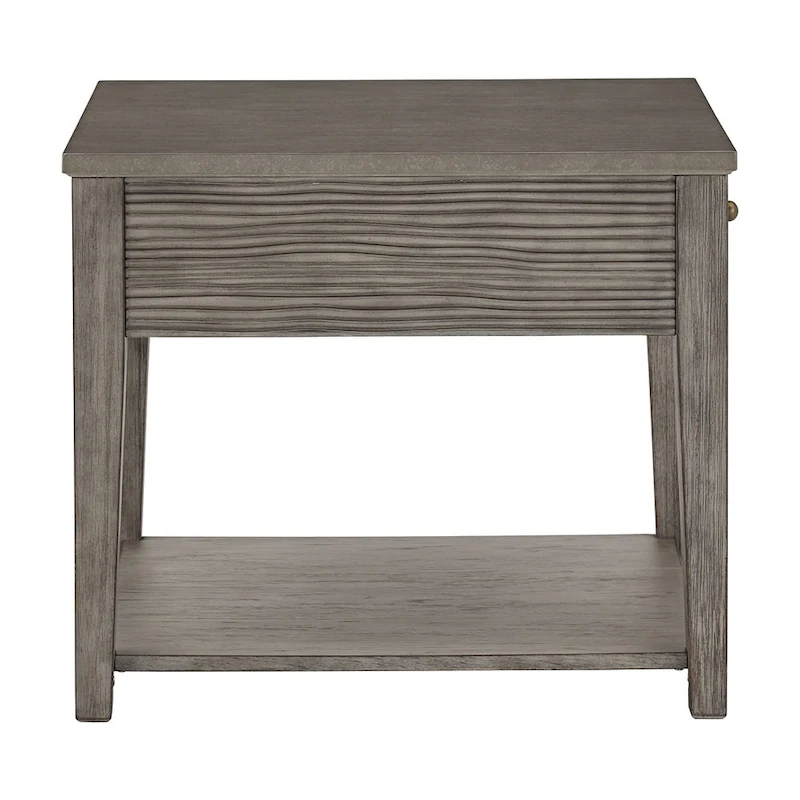 Coober Antique Grey Finish Grey Fiber Cement Table with Shelf by iNSPIRE Q Modern