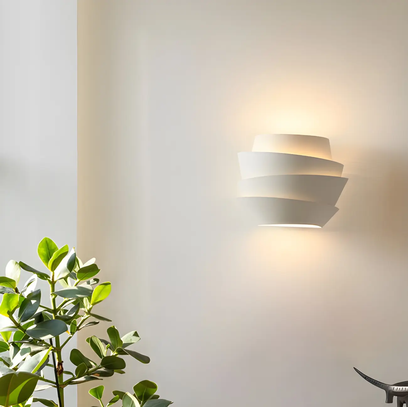 Minimalist Tiered White Wall Sconce for Bedroom Lighting