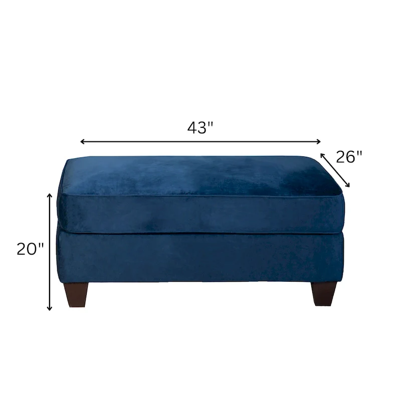 Roundhill Furniture Camero Fabric Cocktail Ottoman in Navy Blue