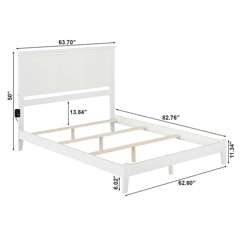Madison Queen Foundation Bed Frame in White