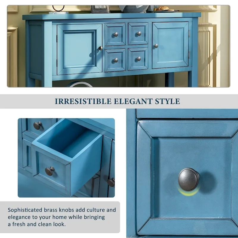 Modern Buffet Sideboard Console Table with Bottom Shelf