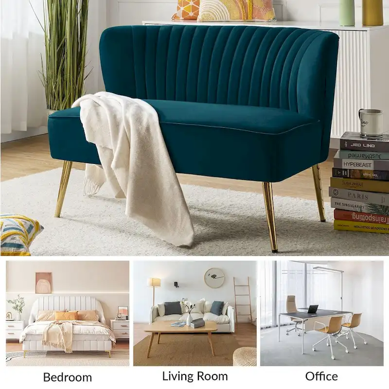 Delicia 3 Piece High-Quality Velvet Fabric Living Room Set with Sturdy Legs