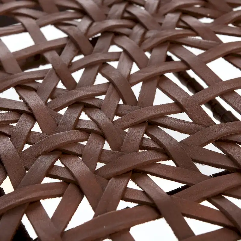 SAFAVIEH Therese Leather Woven Accent Chair - 25 W x 20.9 L x 30.9 H - 25Wx21Dx31H