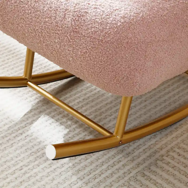 Sherpa Fabric Upholstered Rocker Glider Chair