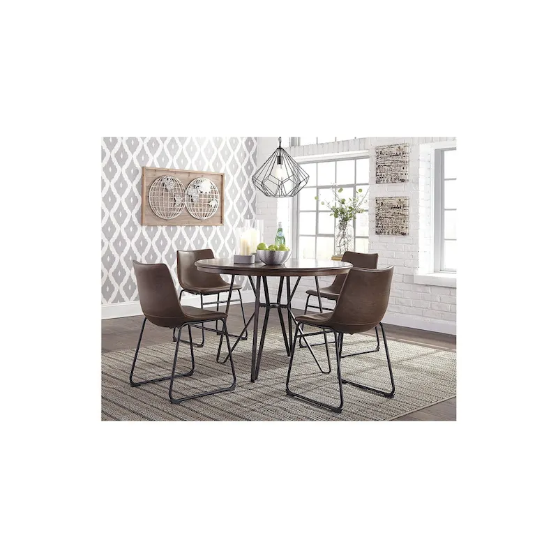 Dining Table with Tubular Metal Base