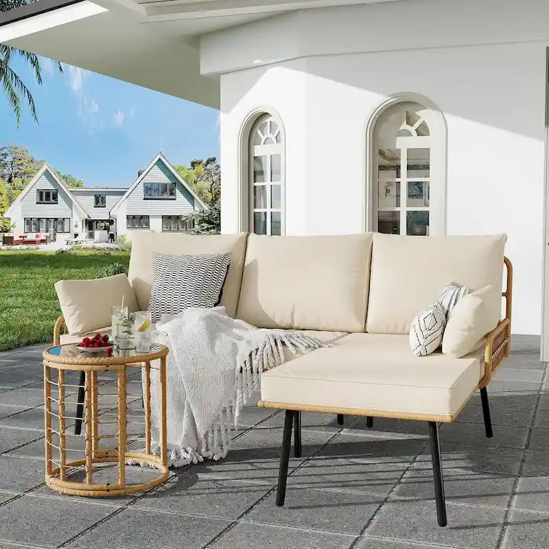 3-Piece Patio Furniture Set for Backyard, Porch, Deck