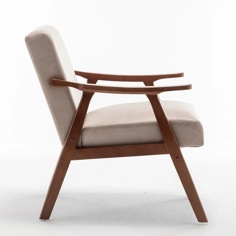 Mid-Century Modern Chair, Living Room Chair with Solid Wood Frame