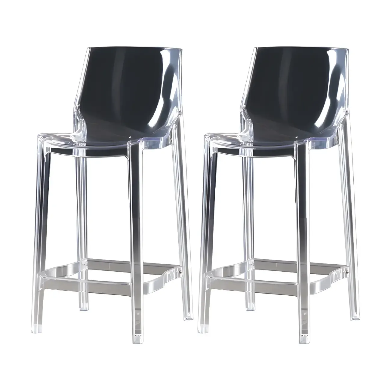 Modern Acrylic Transparent Chic Rectangle Durable Bar Stool