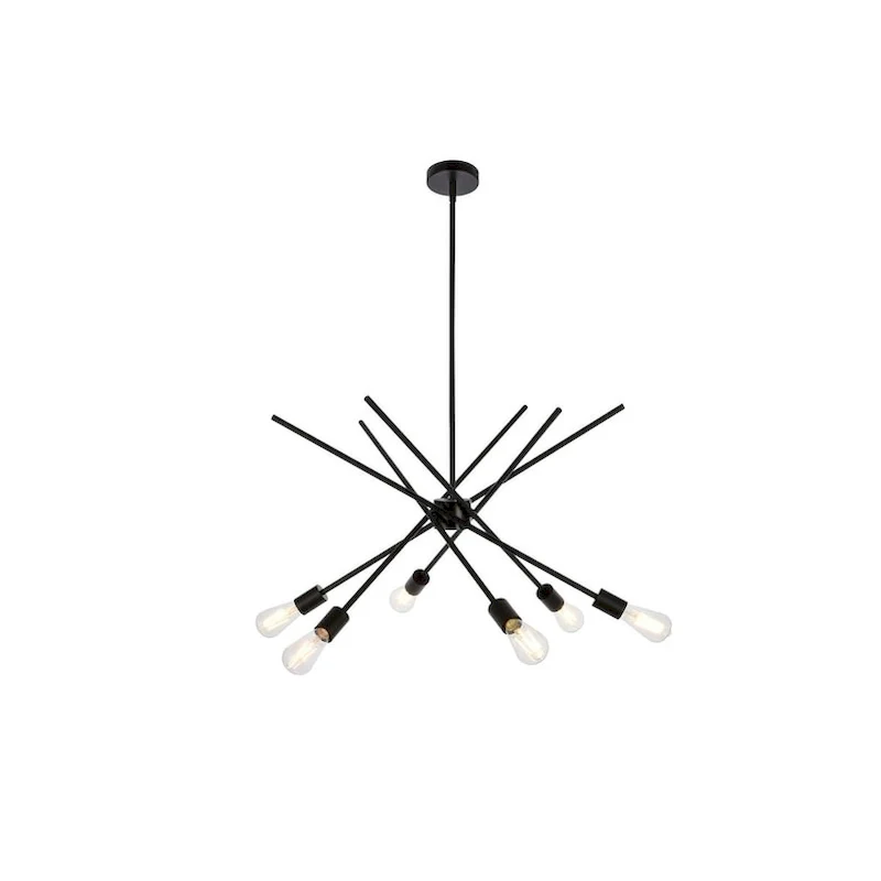 Axel 6 Light Pendant in black - 32 Inch