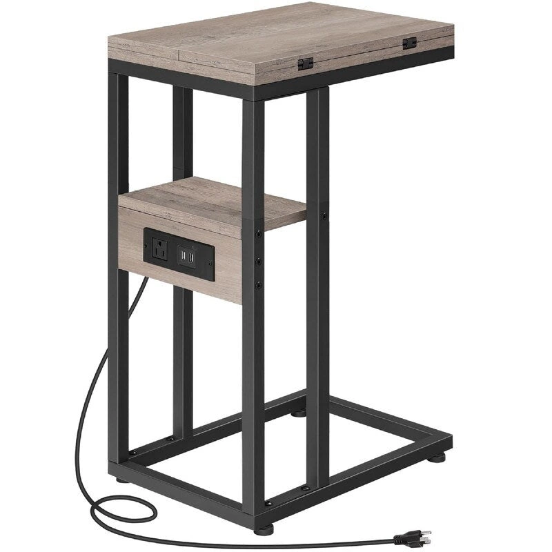 Foldable End Table - 15.4D x 10.2W x 25.2H