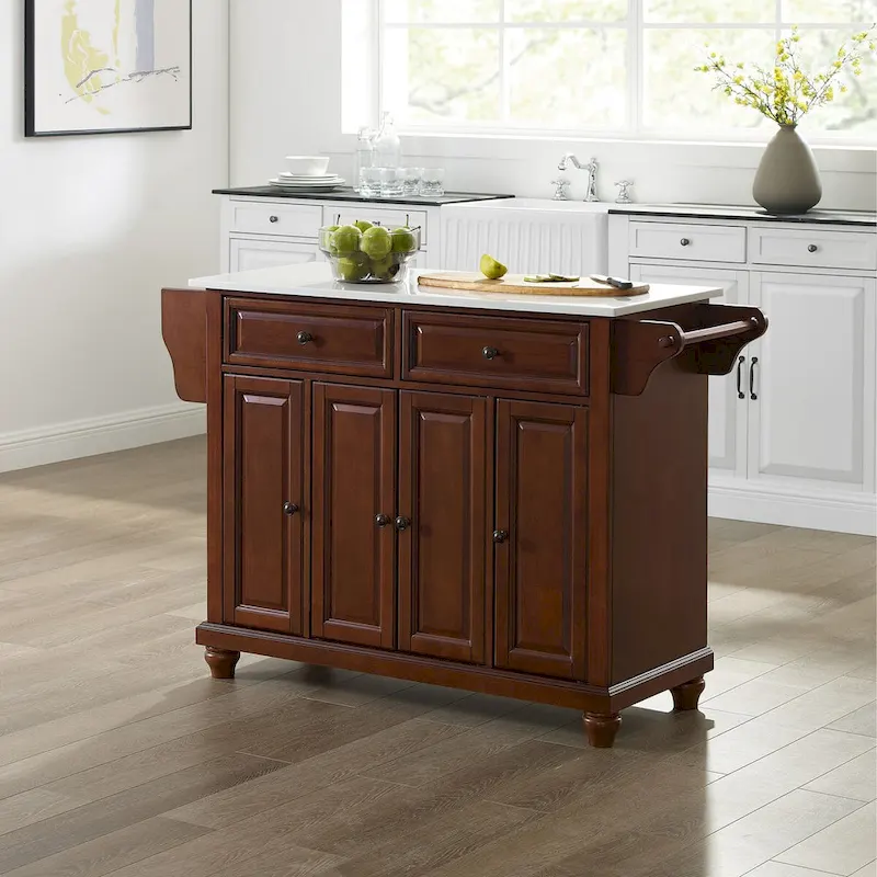 Crosley Cambridge Granite Top Full Size Kitchen Island/Cart - 51.5 W x 18 D x 36 H