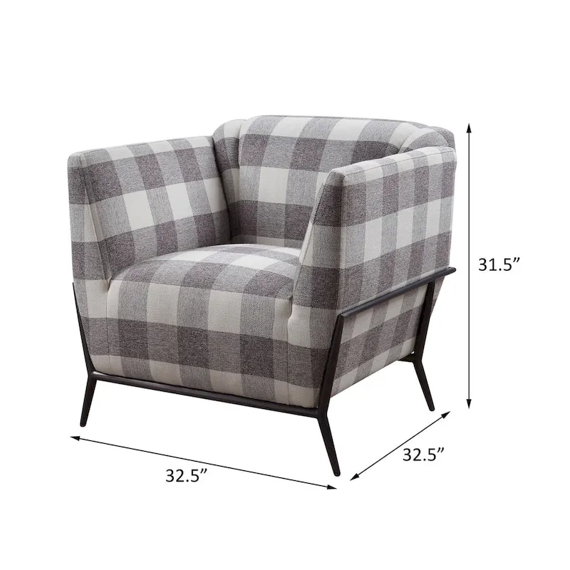 Duval Black Flared Armrest Accent Chair