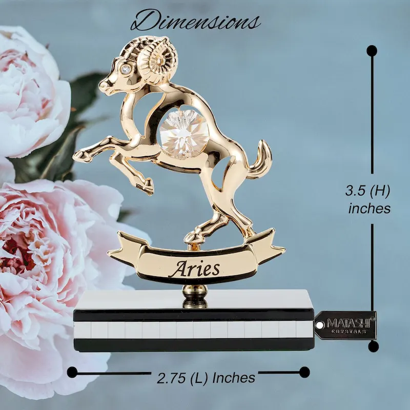 Matashi 24K Gold Plated Zodiac Astrological Sign Aries Figurine