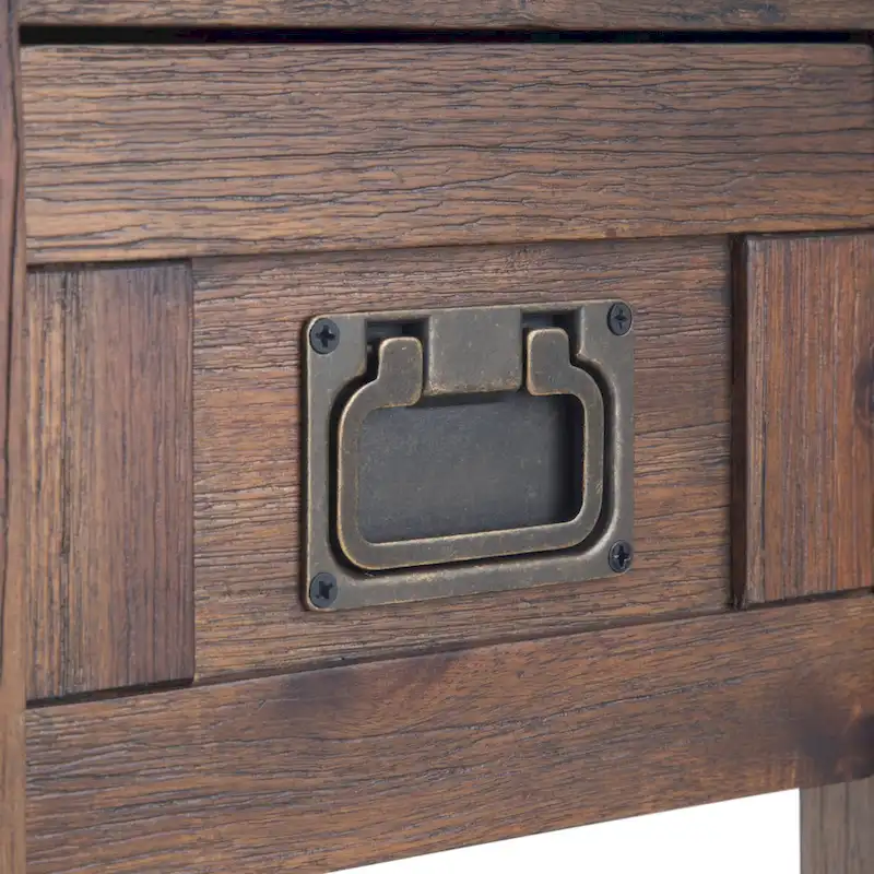 WYNDENHALL Garret SOLID ACACIA WOOD 14 inch Wide Rectangle Rustic Narrow Side Table - 14  W x 24  D x 20  H