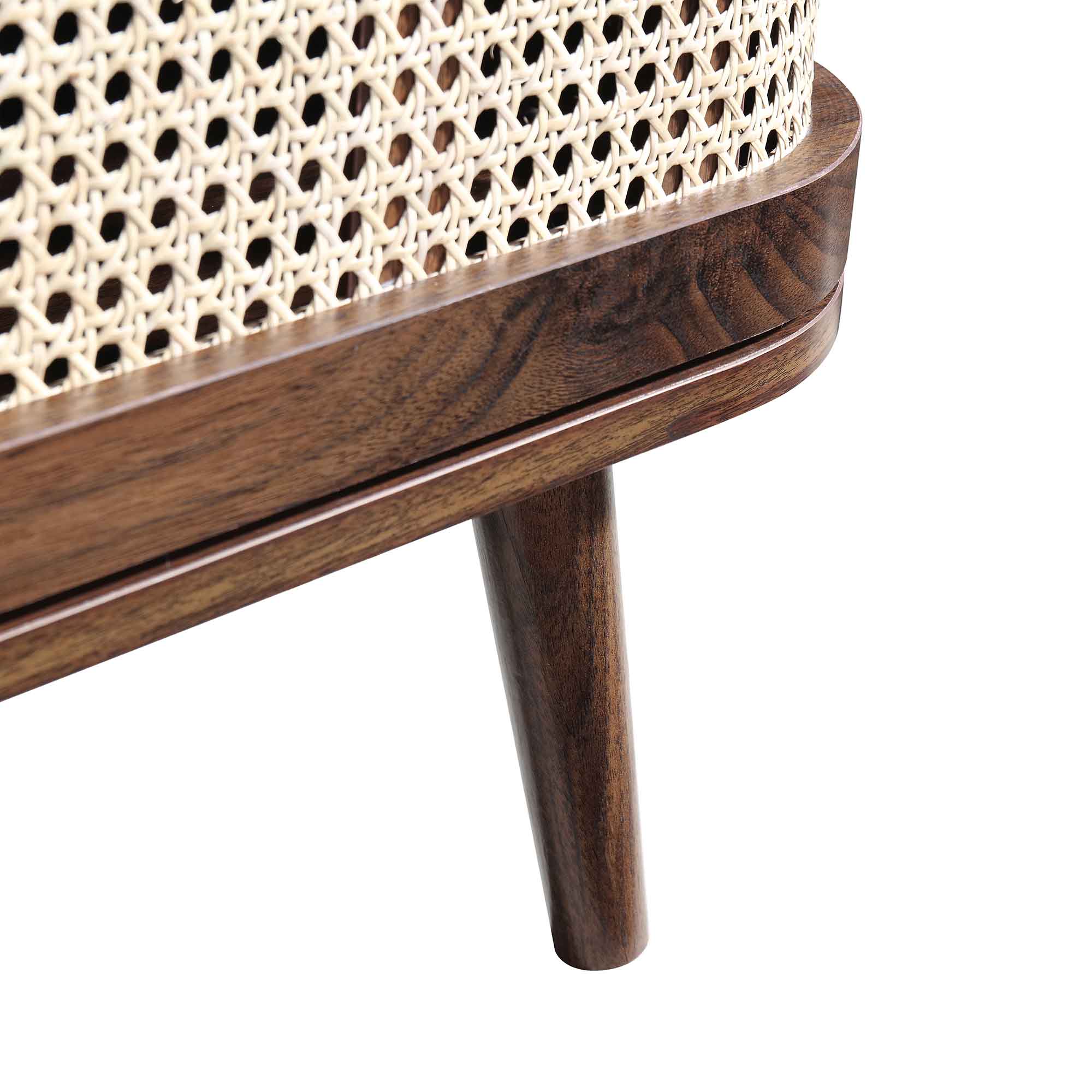 Curved Rattan 59 TV Unit, Walnut