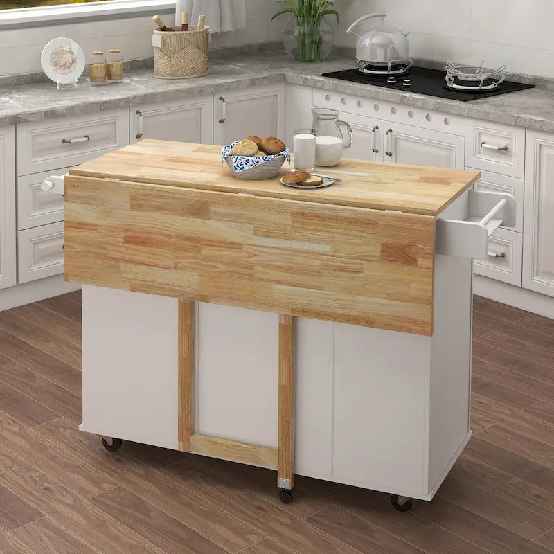 Multi Functional Kitchen Island&Cart/Buffet with Spice Rack and Towel Rack