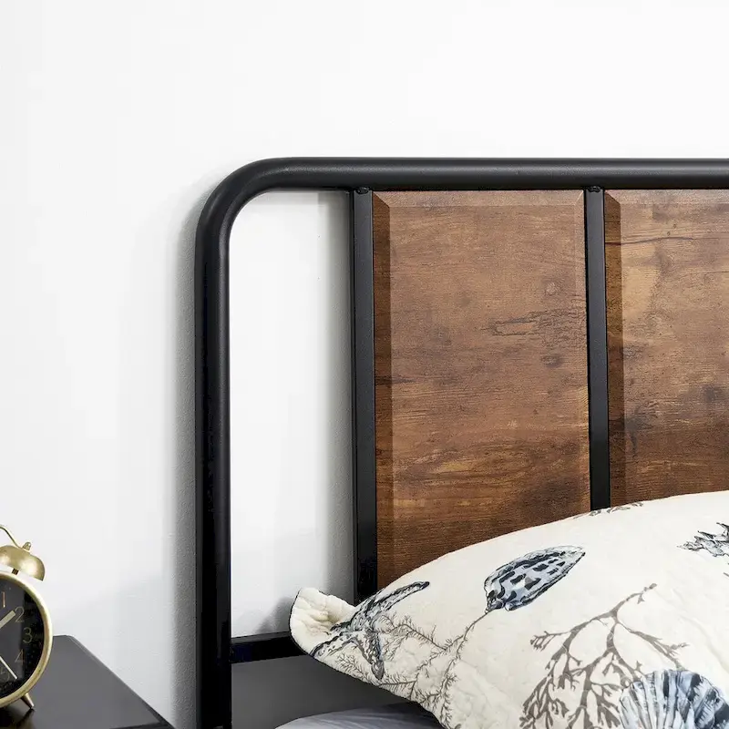 Taomika 3-pieces Industrial Modern Bed Frame and Nightstands Set