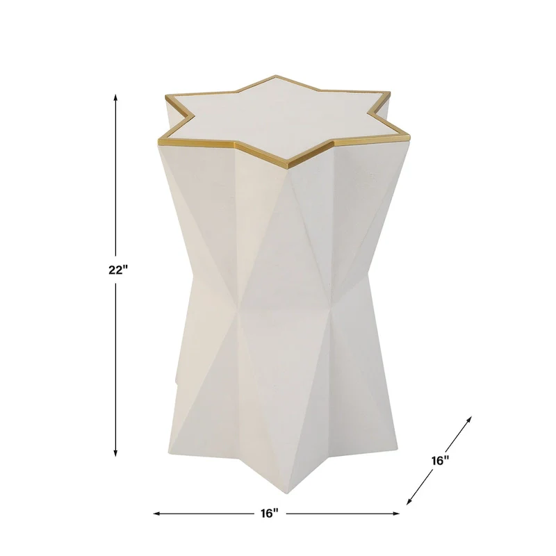 Uttermost Capella White Accent Table - 16W x 22H x 16D
