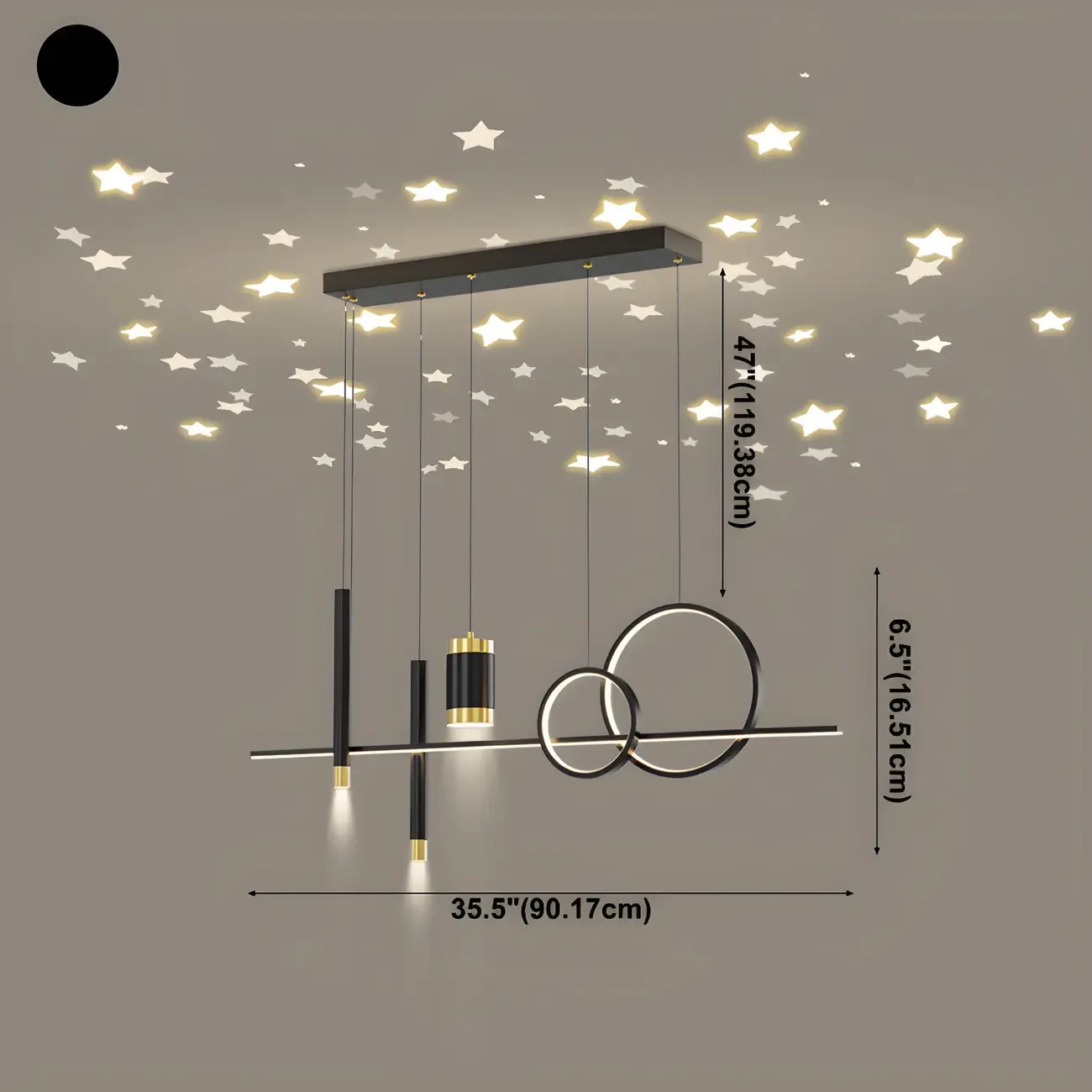Trendy Modern Metal Cylinder Multi-Light Pendant