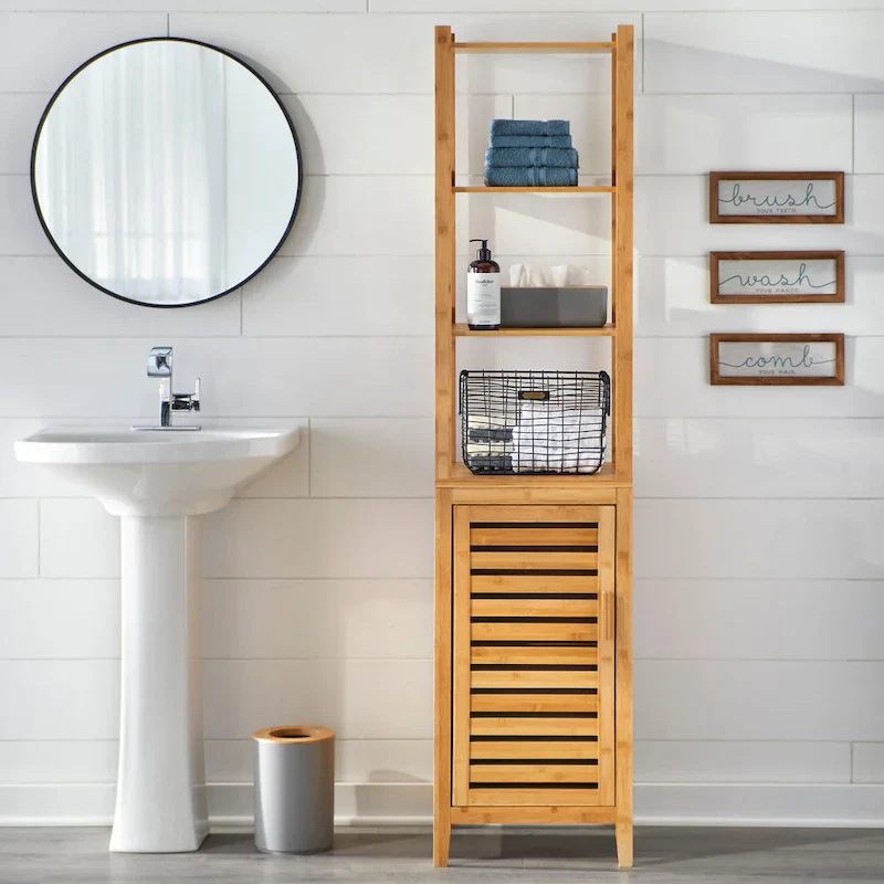 Simple Living Contemporary Natural Bamboo Linen Tower