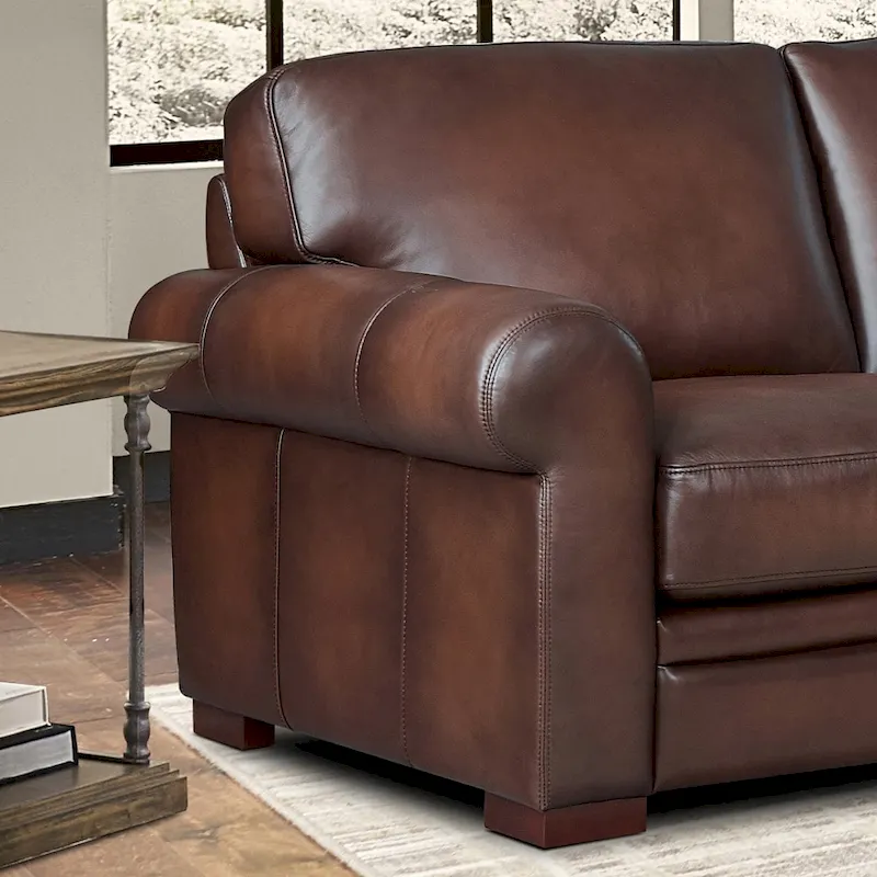Hydeline Brookfield Top Grain Leather Sofa Set, Sofa and Chair
