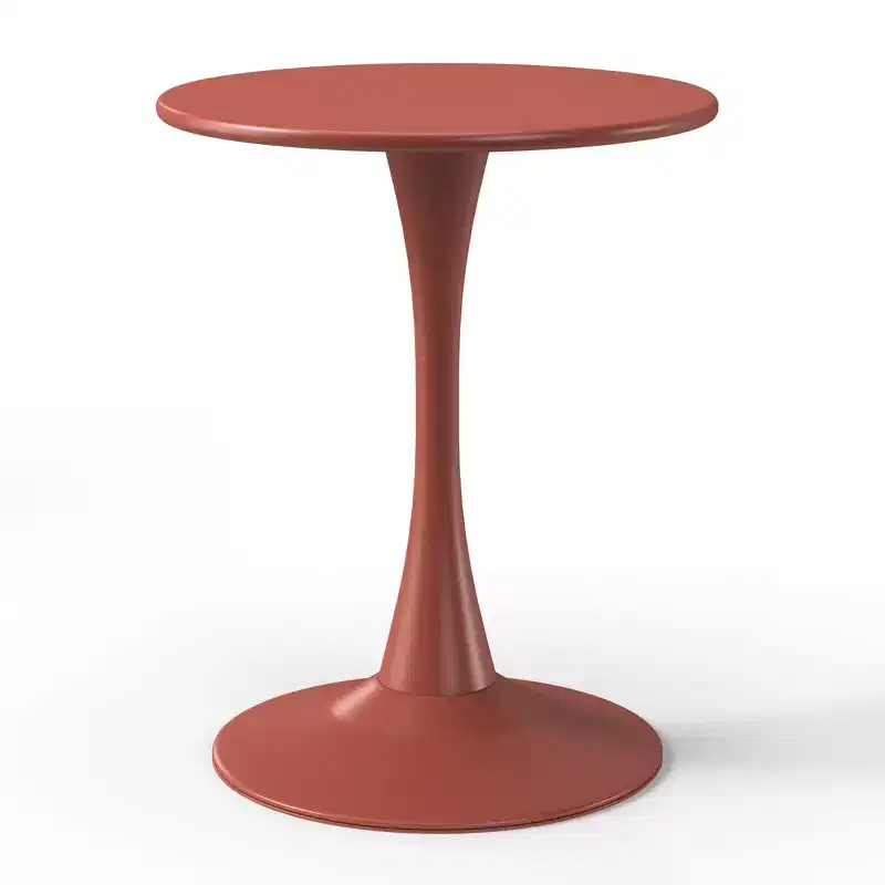 WestinTrends Playa 3-Piece Round Metal Bistro Dining Table Set And Stackable Resin Patio Dining Side Chairs