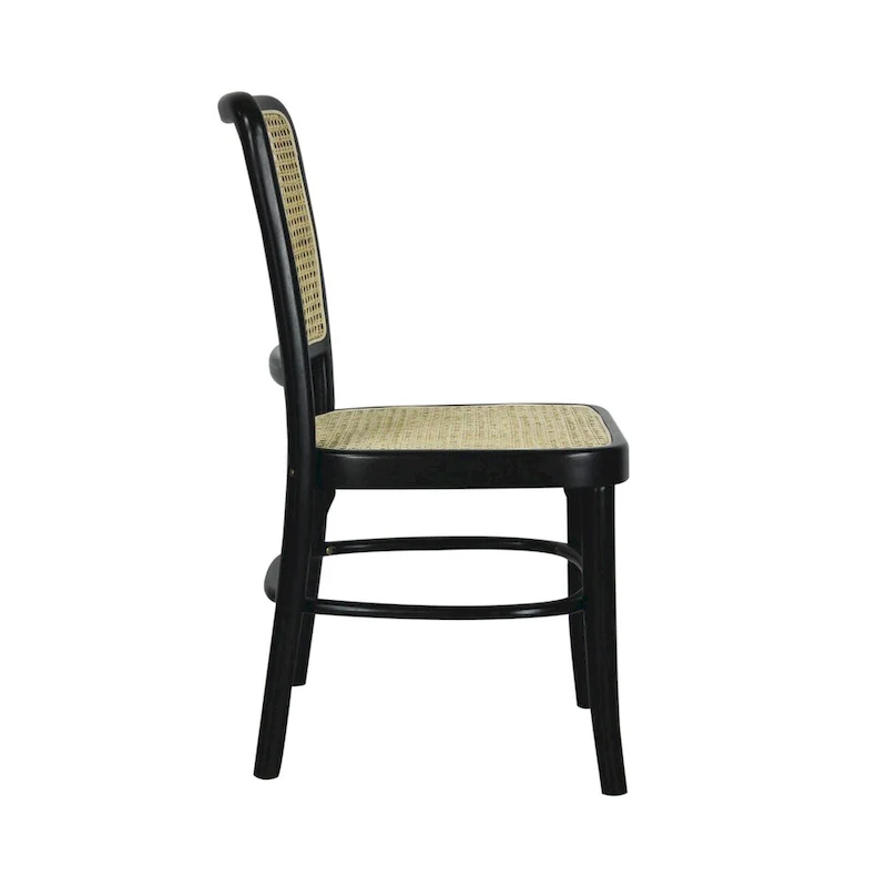 Mid-Century Wood Rattan Dining Chair - Natural