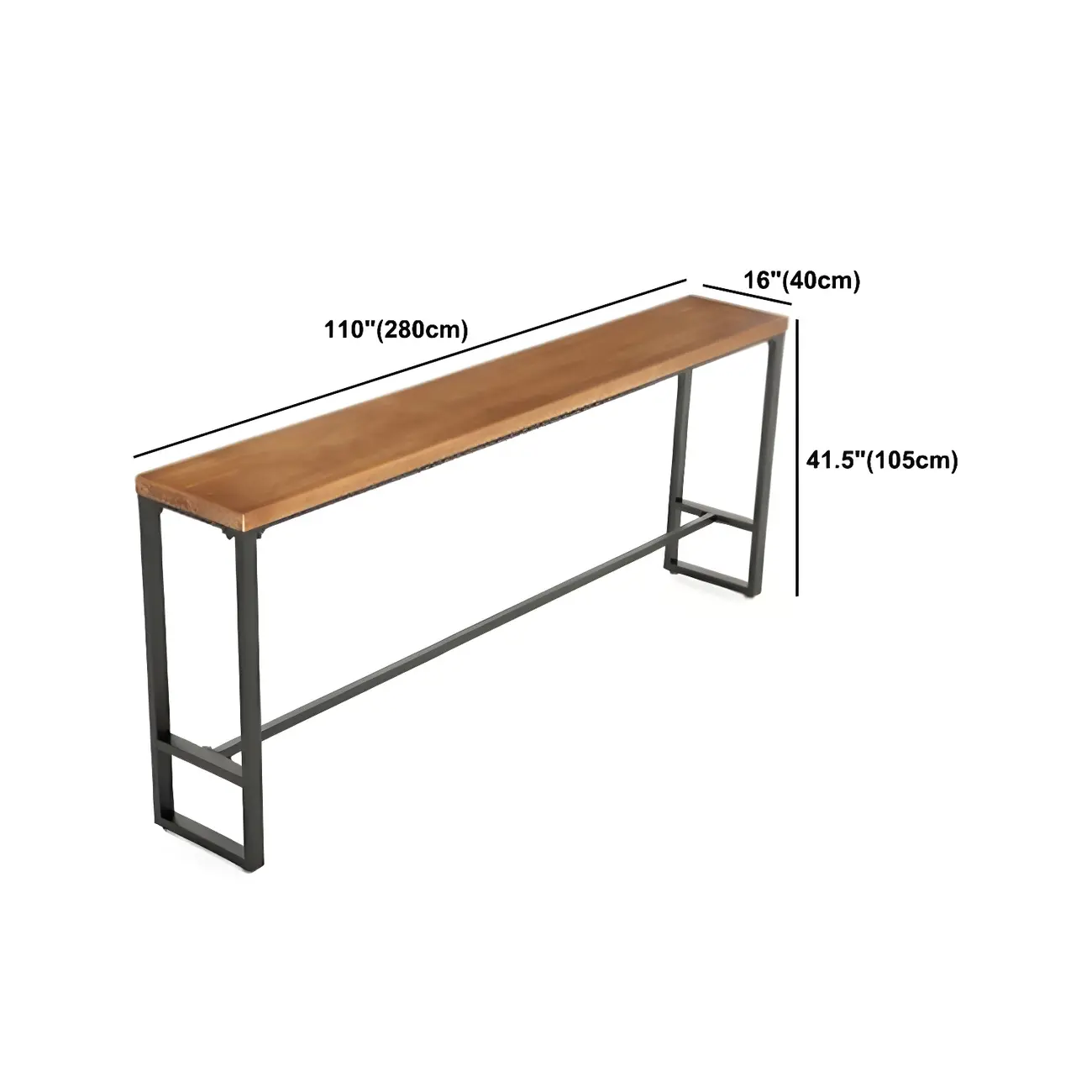 Rectangular Brown Wooden Bar Height Bar Set