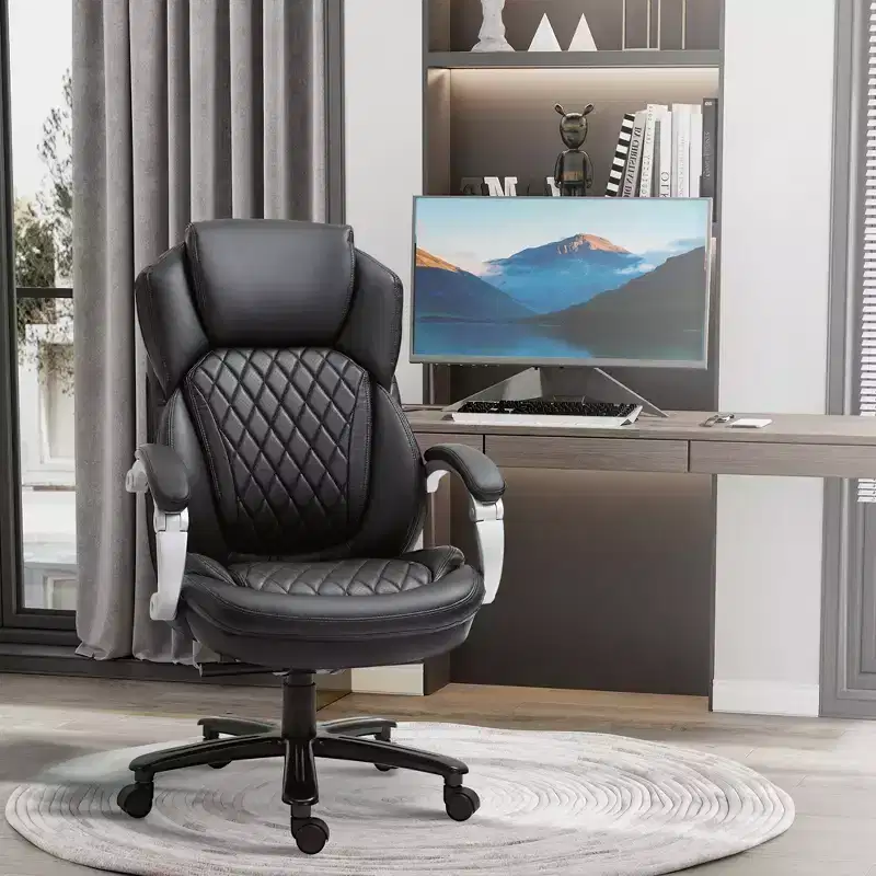 Vinsetto Big and Tall Executive Office Chair with Wide Seat, Computer Desk Chair with High Back, Adjustable Height & Swivel Wheels