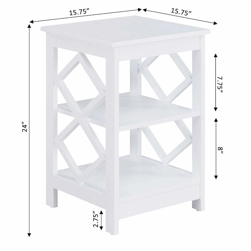 Convenience Concepts Diamond End Table with Shelves
