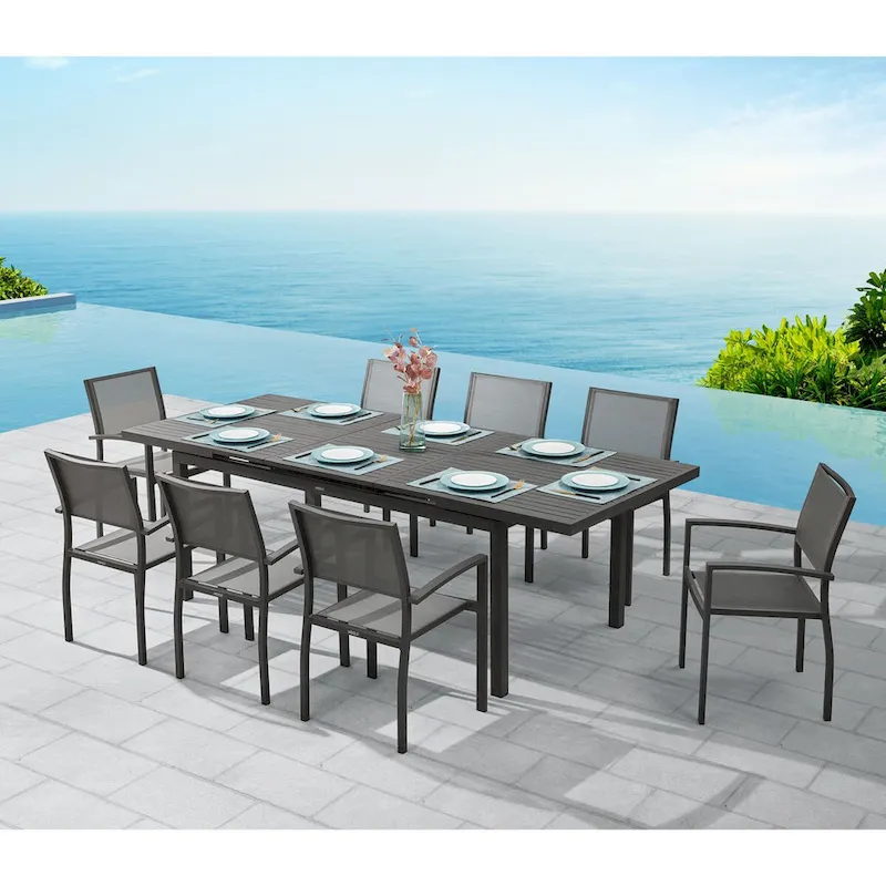 HIGOLD Heck Extendable Outdoor Dining Set for 8 Persons, Aluminum - 8 Seater