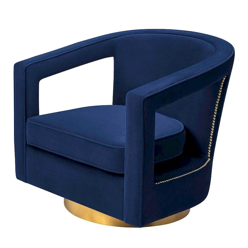 Stark Modern Velvet Swivel Accent Chair